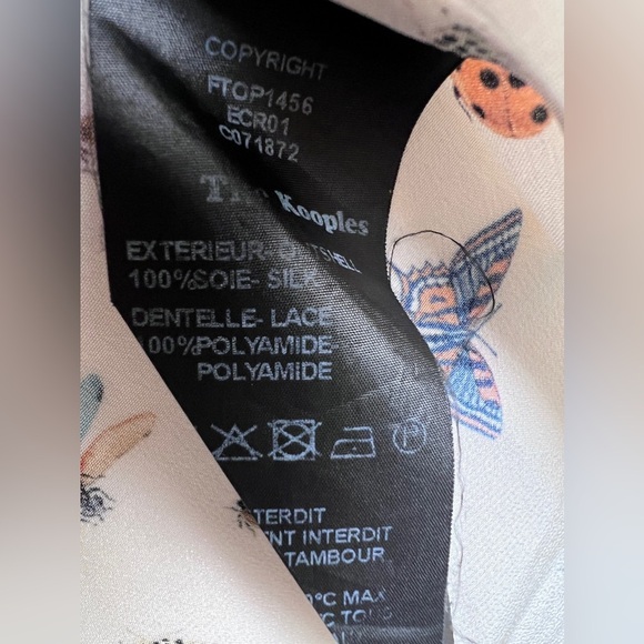 The Kooples  Butterfly Silk Blouse Size XXS - Picture 8 of 9